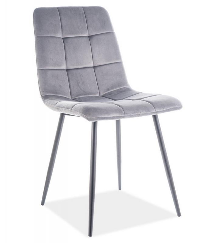 Jídelní čalouněná židle MILA velvet šedá/černá