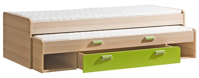 LIMO L16 výsuvná postel s úl. prostorem zelená