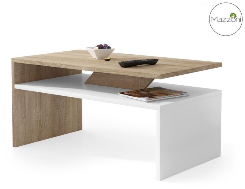 Konferenční stolek PRIMA 90x50 cm dub sonoma/bílá