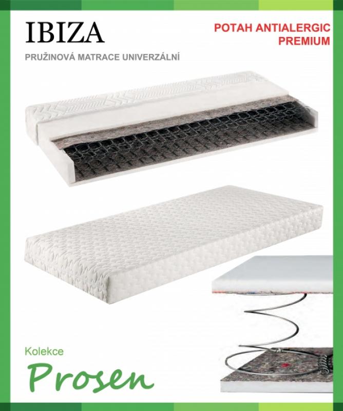 Zdravotní matrace pružinová - IBIZA potah Anti-Allergic Premium