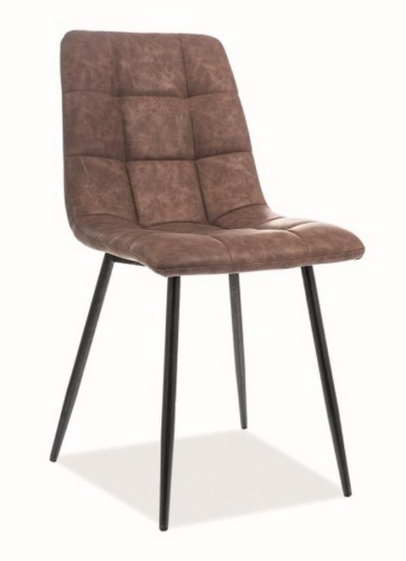 Jídelní čalouněná židle LOOK ekokůže hnědá/černá