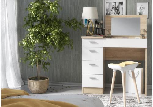 <h3 class=ctjt>Pracovní/toaletní stolek CHARM dub sonoma/bílá</h3><img src=/stul-psaci-stul-kancelarsky-stul-stul-pod-pocitac-pc-stul-jidelni-stul-detsky-pokoj-kancelar-loznice-obyvak_pfoto-small-XLt5O-2009050274.jpg> Pracovní/toaletní stolek CHARM dub sonoma/bílá
