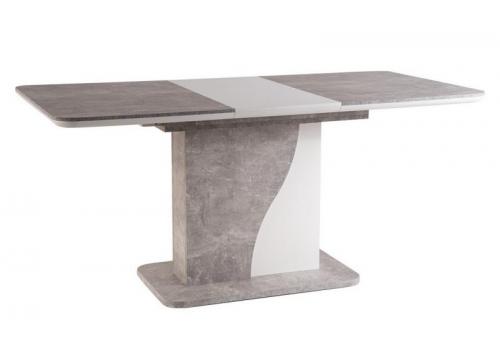 Jídelní stůl SYRIUSZ rozkládací 120x80 šedá beton/bílá mat