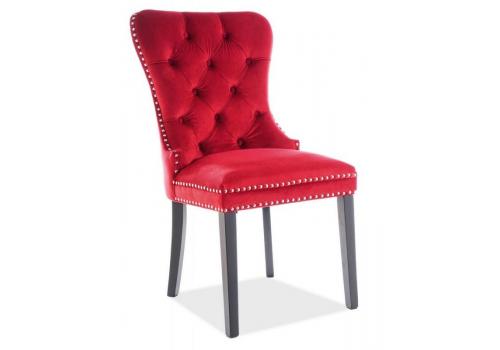 Jídelní čalouněná židle AUGUST VELVET červená bordó/černá