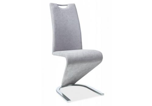 Jídelní čalouněná židle H-090 světle šedá/chrom