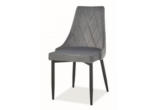 Jídelní čalouněná židle TRIX B velvet šedá/černá