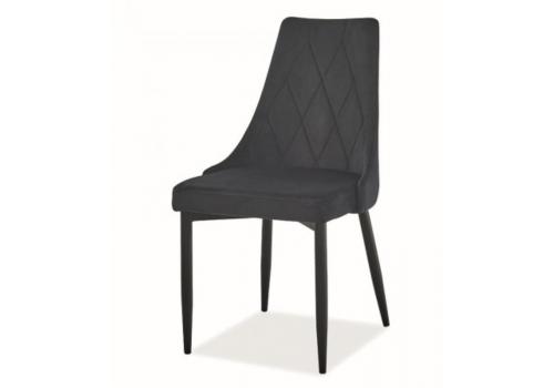 Jídelní čalouněná židle TRIX B velvet černá/černá