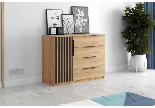 Komoda VARGA 120 dub kraft/černá