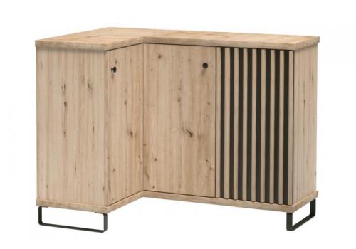 Komoda rohová na nohách BARBUS dub artisan/černá