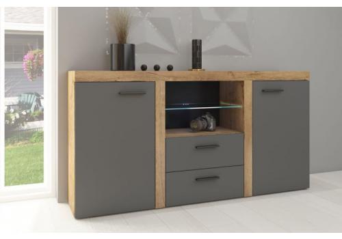 Komoda PUERTO 2D2S dub lefkas/grafit