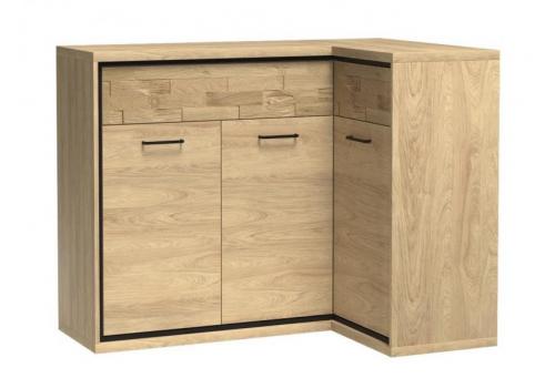Komoda rohová PILETAS M-15 dub hickory pravá