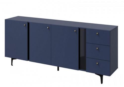 Komoda 3D3S KARLINO (CS-03), barva tmavě modrá