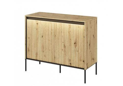 Komoda 2D s LED IPOLIS dub artisan/černá