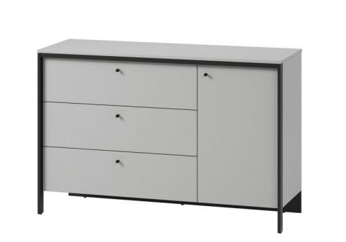 Komoda 1D3S s LED SAVONA barva šedá/černá
