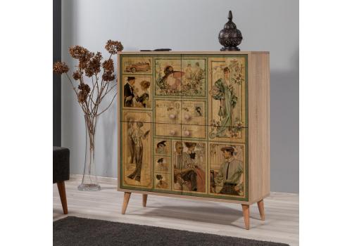 Multilux-732 stylová komoda na nožičkách, dub Sonoma