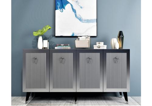 Bare komoda na nožičkách, antracit / stříbrná