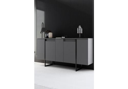 Luxe komoda na nožičkách, antracit / černá