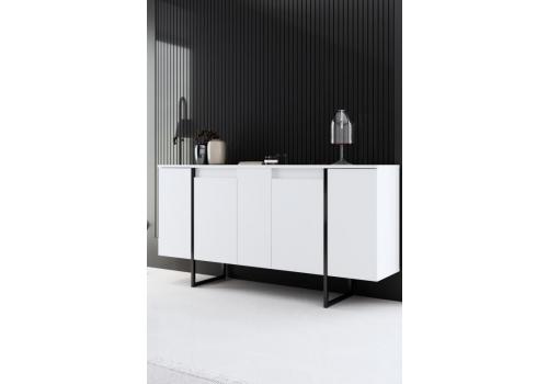 Luxe komoda na nožičkách, bílá / černá