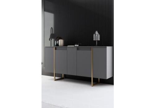 Luxe komoda na nožičkách, antracit / zlatá