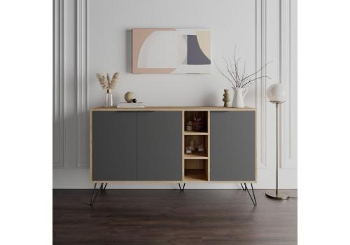 Clara komoda na nožičkách, dub / antracit