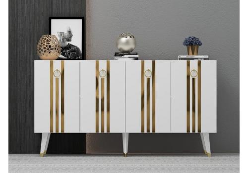 Isil komoda na nožičkách, bílá / zlatá