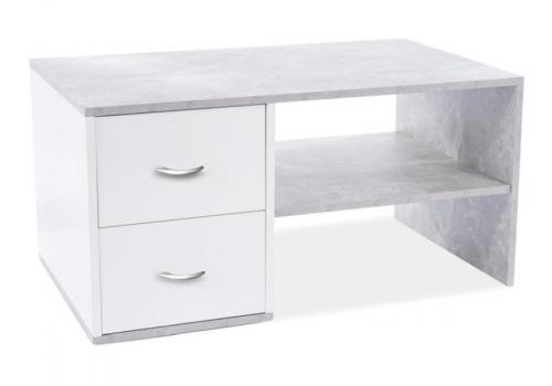 Konferenční stolek MAGDA beton/bílá mat