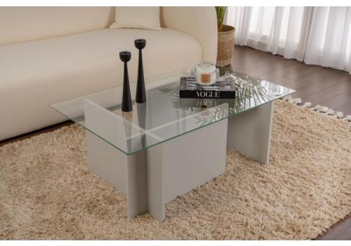 Vetrino prosklený konferenční stolek, šedá