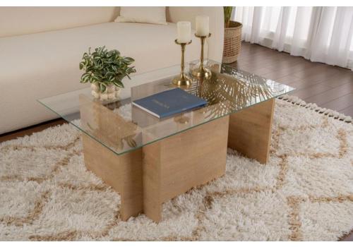 Vetrino prosklený konferenční stolek, dub medový