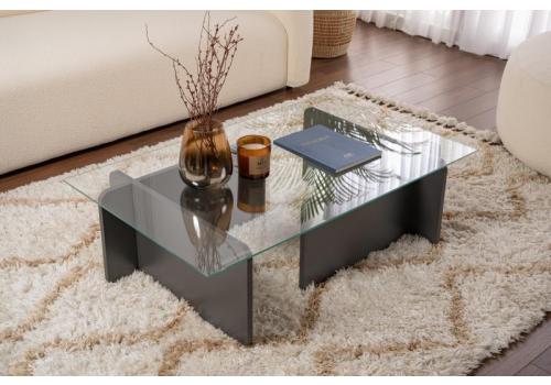 Flavio prosklený konferenční stolek, antracit