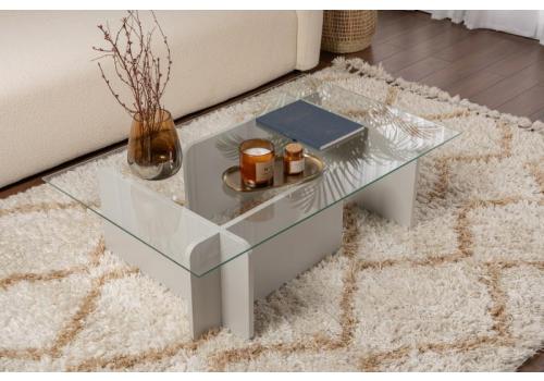 Flavio prosklený konferenční stolek, šedá