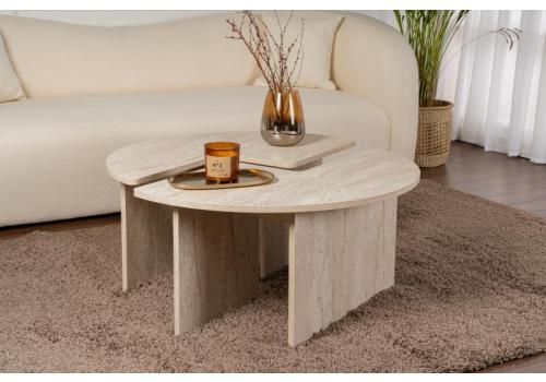 Moira dvoudílný konferenční stolek, traventine