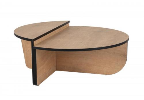 Orion dvoudílný konferenční stolek, dub medový / černá