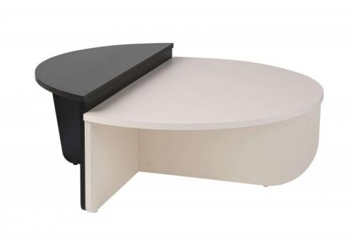 Orion dvoudílný konferenční stolek, bílé dřevo / černé dřevo