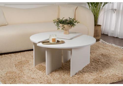 Moira dvoudílný konferenční stolek, bílá přírodní