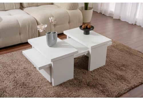 Sanctuary set konferenčních stolků, bílé dřevo