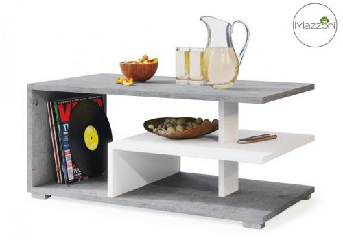 Konferenční stolek LINK 90x50 cm beton/bílá