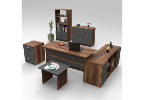 DZEMUL kancelářský set s regálem, baroko/antracit