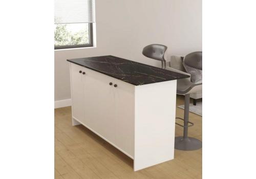 VENTURI kuchyňský ostrůvek s ÚP pod PD, bílá/černý mramor