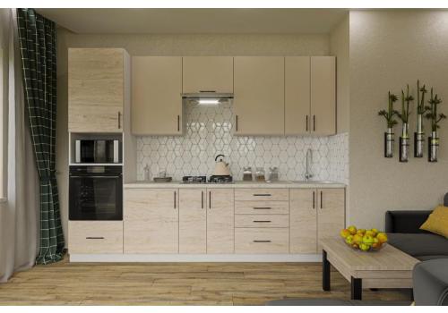 Kuchyňská linka 280 HORLY 1 satin/light rockford hickory