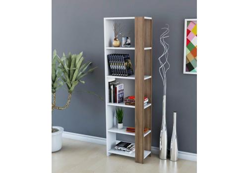 LARSON policový regál, ořech / bílá