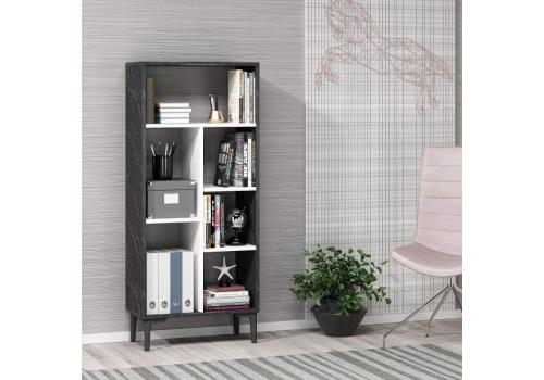 LOUDEN regál na nožičkách, antracit / bílá