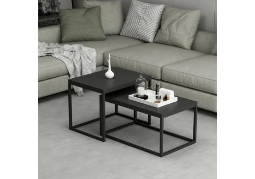 Leka 2 odkládací stolky, černá