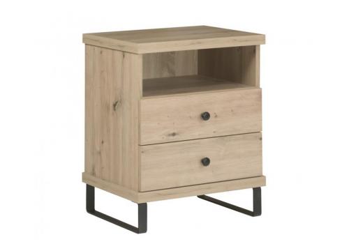 Noční stolek na nohách 2S BARBUS dub artisan/černá