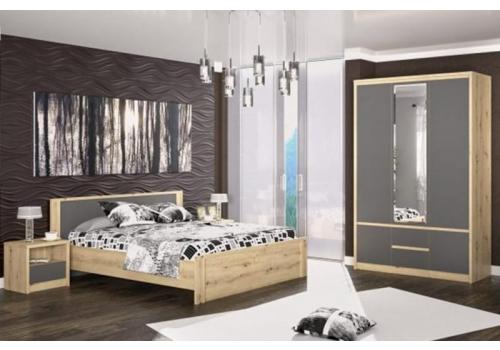 Sestava do ložnice DOMINIKA artisan/šedý (šatní skříň, postel 160, 2x NS)