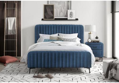 Čalouněná postel HUMP 180x200 cm modrá