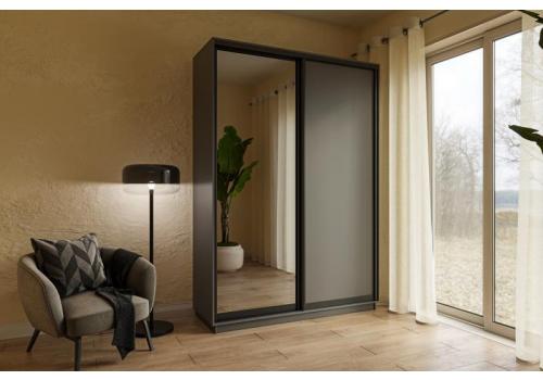 IGA šatní skříň 180, grafit/černá