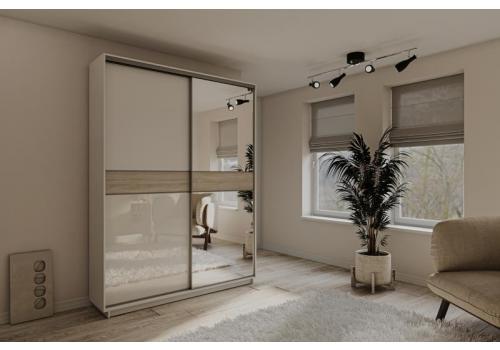 STEFFI šatní skříň 180, bílá / dub Sonoma