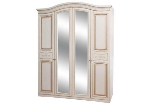 AJAX šatní skříň 4D, bílé dřevo/patina