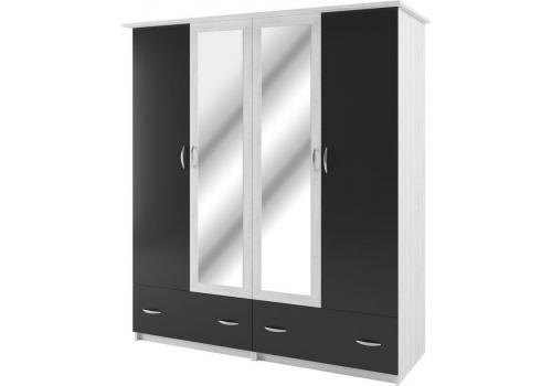 ESSEX šatní skříň 4D, antracit/light artwood