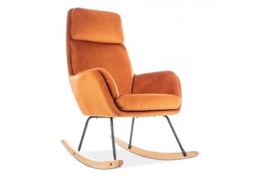 Houpací čalouněné křeslo HOOVER VELVET oranžová